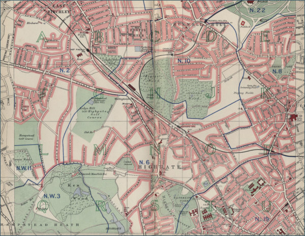Map of Highgate, London